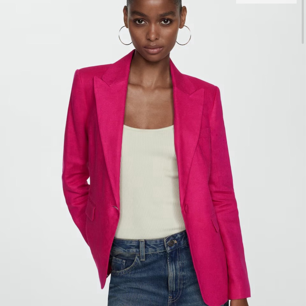 Brand new Mango 100% linen pink blazer